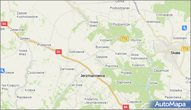 mapa Sąspów, Sąspów na mapie Targeo