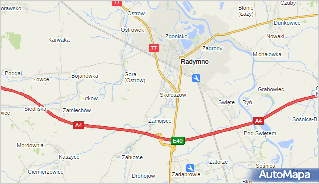 mapa Skołoszów, Skołoszów na mapie Targeo