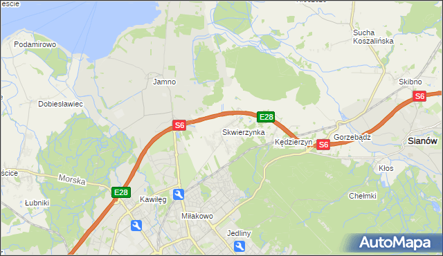 mapa Skwierzynka, Skwierzynka na mapie Targeo