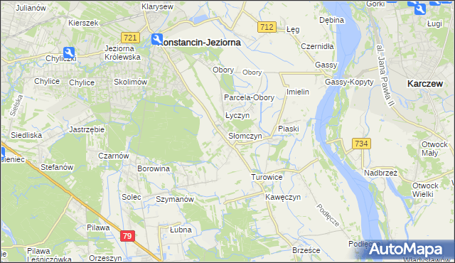 mapa Słomczyn gmina Konstancin-Jeziorna, Słomczyn gmina Konstancin-Jeziorna na mapie Targeo