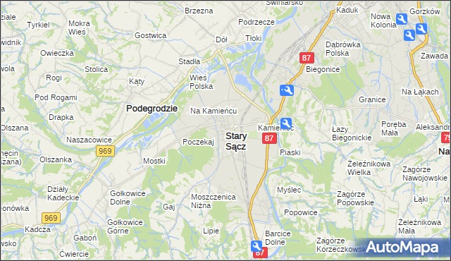 mapa Stary Sącz, Stary Sącz na mapie Targeo