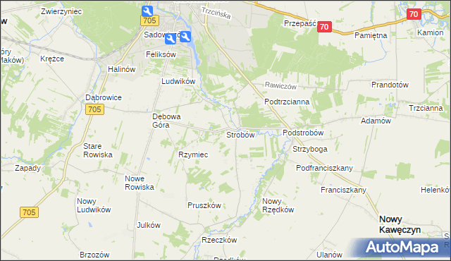 mapa Strobów, Strobów na mapie Targeo