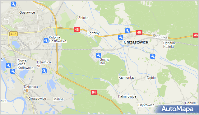 mapa Suchy Bór, Suchy Bór na mapie Targeo