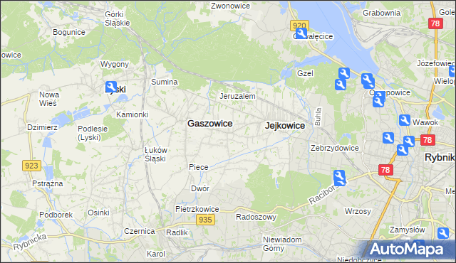 mapa Szczerbice, Szczerbice na mapie Targeo