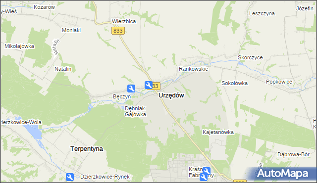 mapa Urzędów, Urzędów na mapie Targeo