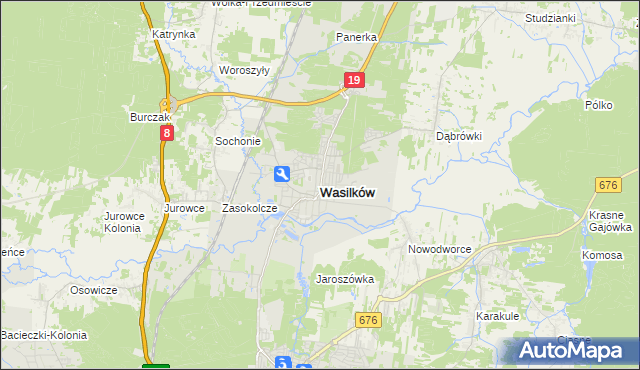 mapa Wasilków, Wasilków na mapie Targeo