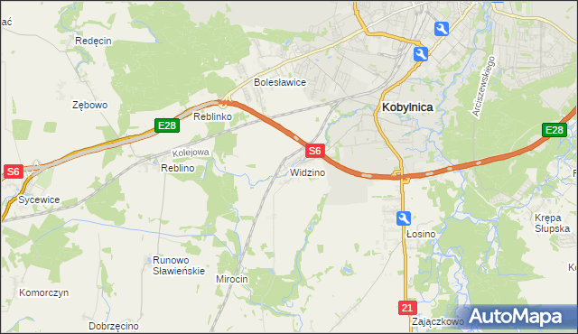 mapa Widzino, Widzino na mapie Targeo