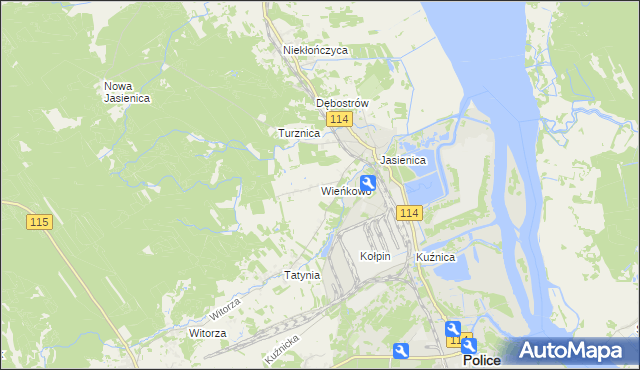 mapa Wieńkowo, Wieńkowo na mapie Targeo