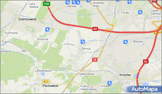 mapa Żernica, Żernica na mapie Targeo