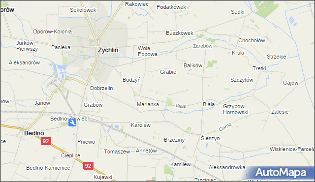 mapa Zgoda gmina Żychlin, Zgoda gmina Żychlin na mapie Targeo