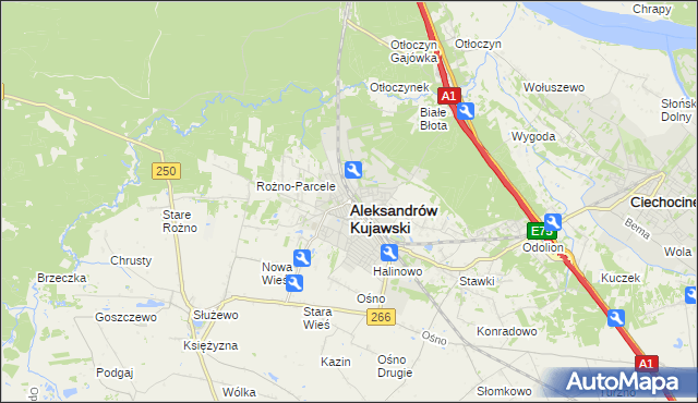 mapa Aleksandrów Kujawski, Aleksandrów Kujawski na mapie Targeo