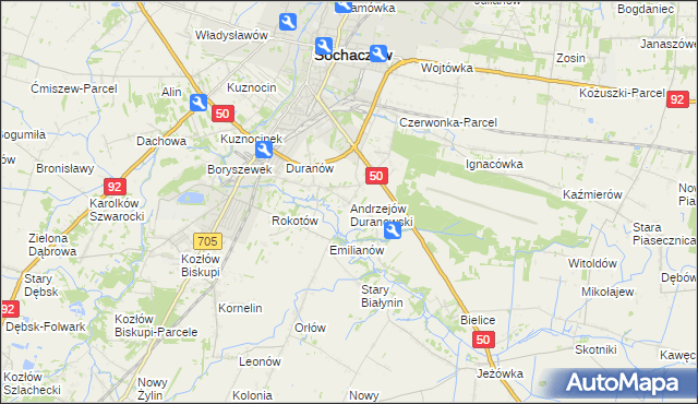 mapa Andrzejów Duranowski, Andrzejów Duranowski na mapie Targeo