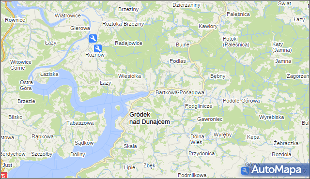 mapa Bartkowa-Posadowa, Bartkowa-Posadowa na mapie Targeo