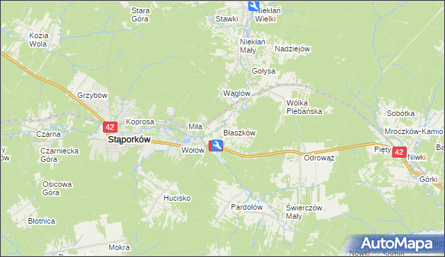 mapa Błaszków, Błaszków na mapie Targeo