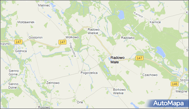 mapa Borkowo Małe, Borkowo Małe na mapie Targeo