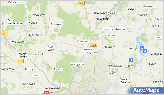 mapa Bukowiec Opoczyński, Bukowiec Opoczyński na mapie Targeo