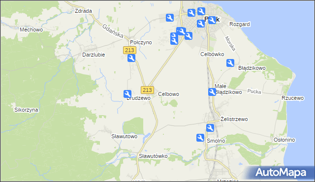 mapa Celbowo, Celbowo na mapie Targeo