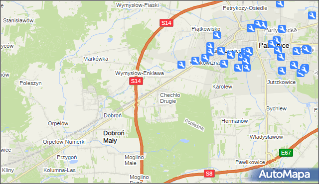 mapa Chechło Drugie, Chechło Drugie na mapie Targeo