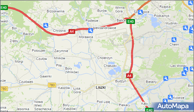 mapa Cholerzyn, Cholerzyn na mapie Targeo