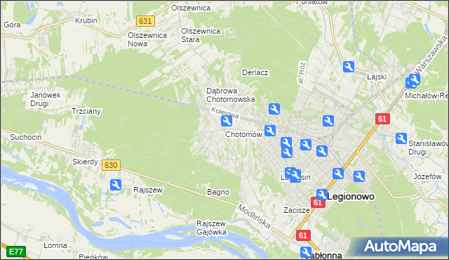 mapa Chotomów, Chotomów na mapie Targeo