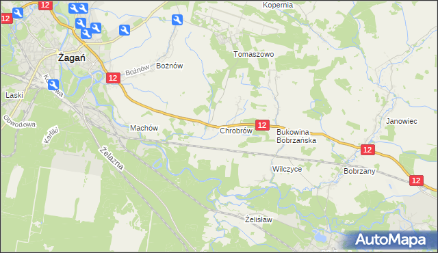 mapa Chrobrów, Chrobrów na mapie Targeo
