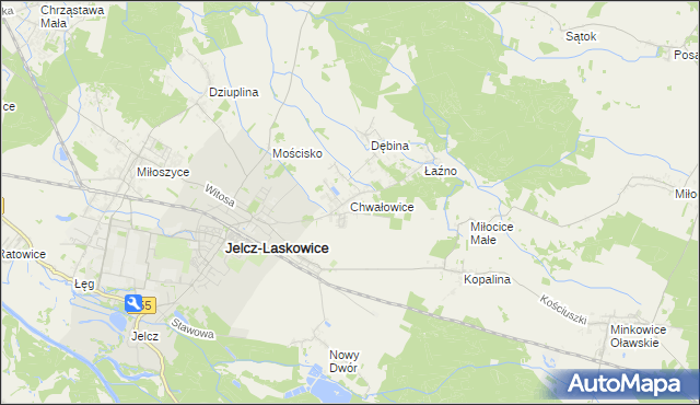 mapa Chwałowice gmina Jelcz-Laskowice, Chwałowice gmina Jelcz-Laskowice na mapie Targeo