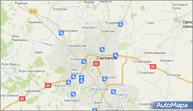 mapa Ciechanów, Ciechanów na mapie Targeo