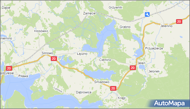 mapa Ciemino Małe, Ciemino Małe na mapie Targeo