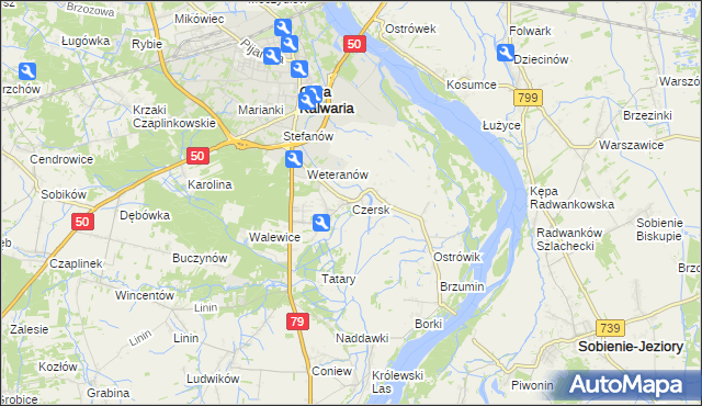 mapa Czersk gmina Góra Kalwaria, Czersk gmina Góra Kalwaria na mapie Targeo