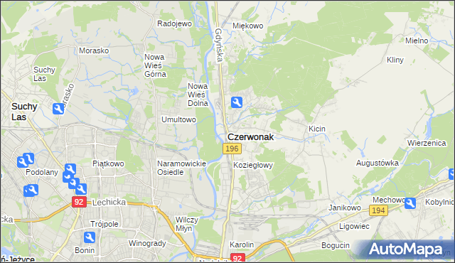 mapa Czerwonak, Czerwonak na mapie Targeo