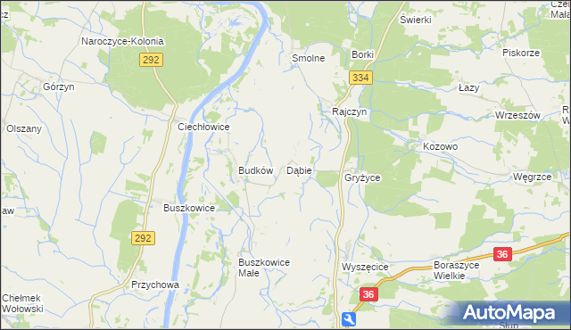 mapa Dąbie gmina Wińsko, Dąbie gmina Wińsko na mapie Targeo