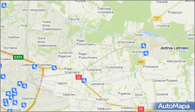 mapa Dawidów gmina Jedlnia-Letnisko, Dawidów gmina Jedlnia-Letnisko na mapie Targeo