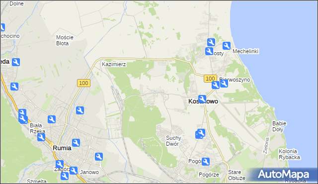 mapa Dębogórze, Dębogórze na mapie Targeo