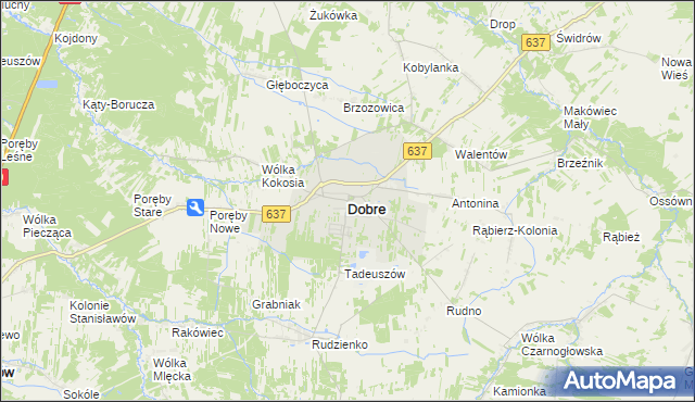 mapa Dobre powiat miński, Dobre powiat miński na mapie Targeo