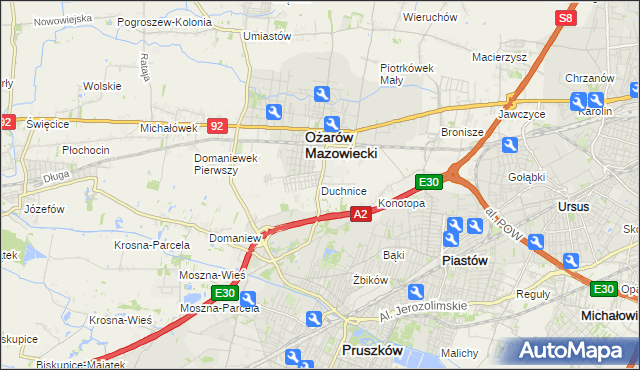 mapa Duchnice, Duchnice na mapie Targeo