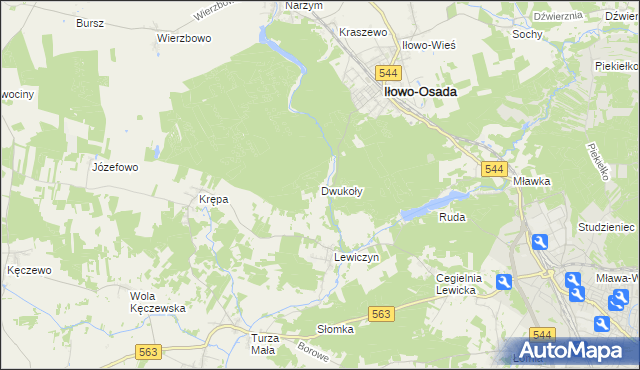 mapa Dwukoły, Dwukoły na mapie Targeo