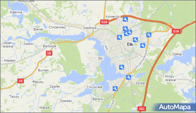 mapa Ełk powiat ełcki, Ełk powiat ełcki na mapie Targeo