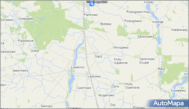 mapa Gącz, Gącz na mapie Targeo