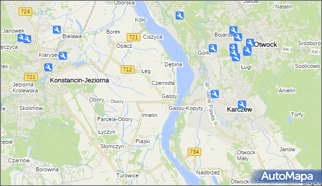 mapa Gassy, Gassy na mapie Targeo