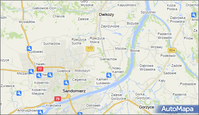 mapa Gierlachów, Gierlachów na mapie Targeo