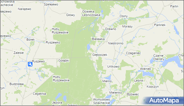 mapa Głęboczek gmina Mogilno, Głęboczek gmina Mogilno na mapie Targeo