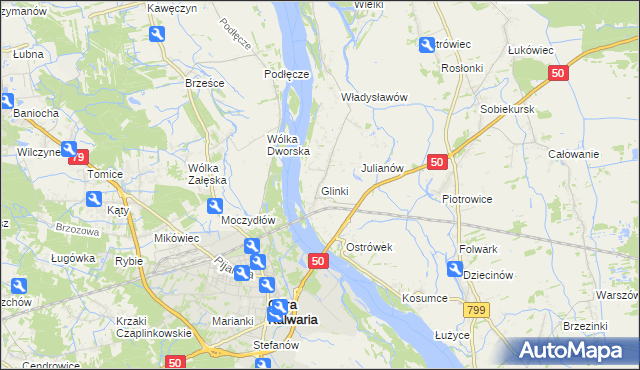 mapa Glinki gmina Karczew, Glinki gmina Karczew na mapie Targeo