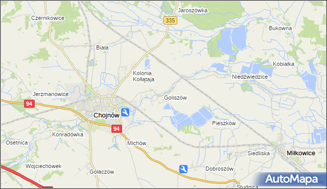 mapa Goliszów, Goliszów na mapie Targeo
