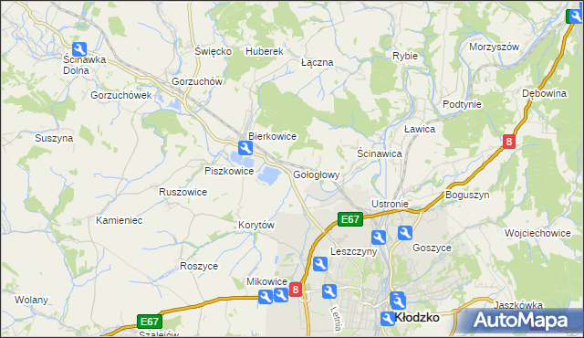 mapa Gołogłowy, Gołogłowy na mapie Targeo