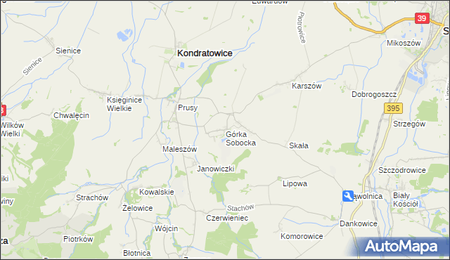 mapa Górka Sobocka, Górka Sobocka na mapie Targeo