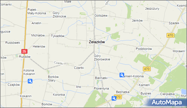 mapa Góry Zborowskie, Góry Zborowskie na mapie Targeo