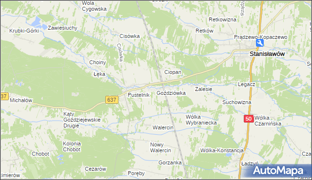 mapa Goździówka, Goździówka na mapie Targeo