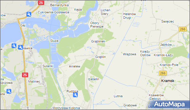 mapa Grąblin, Grąblin na mapie Targeo