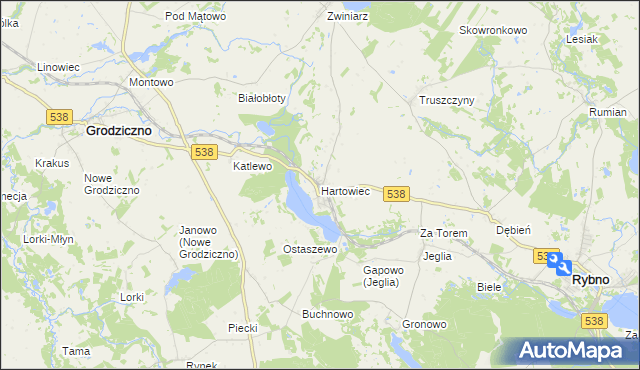 mapa Hartowiec, Hartowiec na mapie Targeo