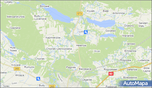 mapa Helenów gmina Gostynin, Helenów gmina Gostynin na mapie Targeo